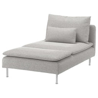 SÖDERHAMN cover for chaise longue section, Tallmyra white/black