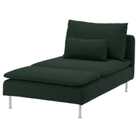 SÖDERHAMN cover for chaise longue section, Tallmyra dark green
