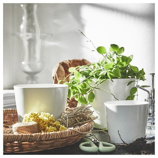 Ikea SOJABÖNA - Plant pot, white, 9 cm