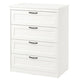 SONGESAND chest of 4 drawers, white, 82x104 cm
