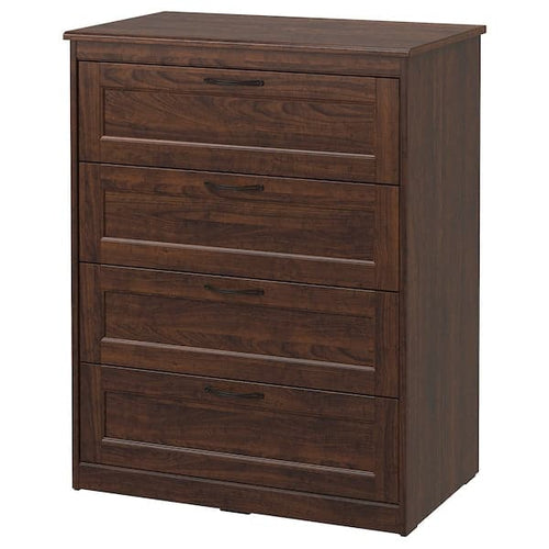 SONGESAND Chest of drawers with 4 drawers - brown 82x104 cm , 82x104 cm