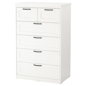 Ikea SONGESAND - Chest of 6 drawers, white, 82x126 cm