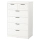 SONGESAND chest of 6 drawers, white, 82x126 cm