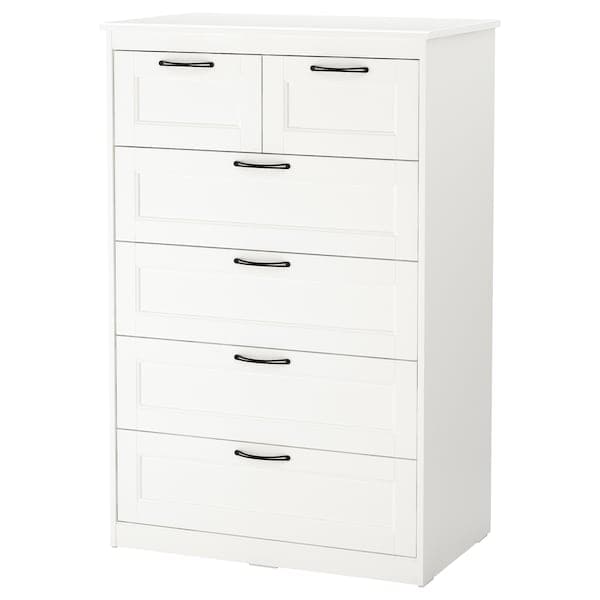 Ikea SONGESAND - Chest of 6 drawers, white, 82x126 cm