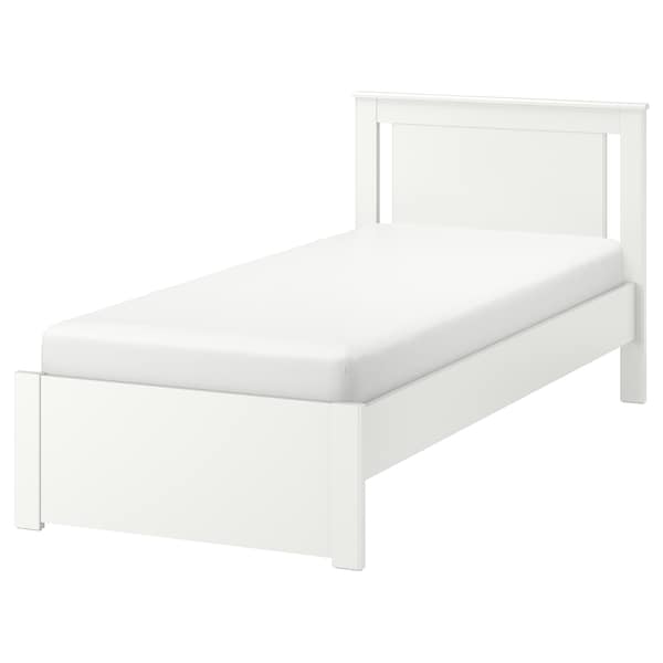 Ikea SONGESAND Bed frame, white/Lindbåden, 90x200 cm