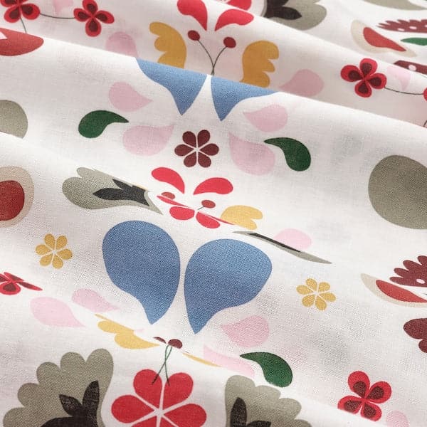 Ikea SPARVVICKER - Duvet cover and 2 pillowcases, white/multicolour ,