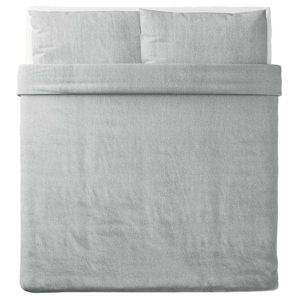 SPJUTVIAL - Duvet cover and 2 pillowcases, light grey/mélange, 240x220/50x80 cm - best price from Maltashopper.com 30479783