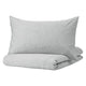 SPJUTVIAL duvet cover and 2 pillowcases, light grey/mélange, 240x220/50x80 cm