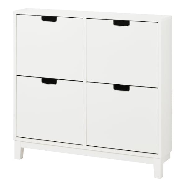 STÄLL - Shoe cabinet with 4 compartments, white, 96x17x90 cm - best price from Maltashopper.com 60530266