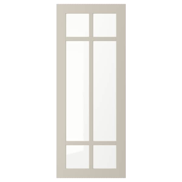 STENSUND glass door, beige, 40x100 cm
