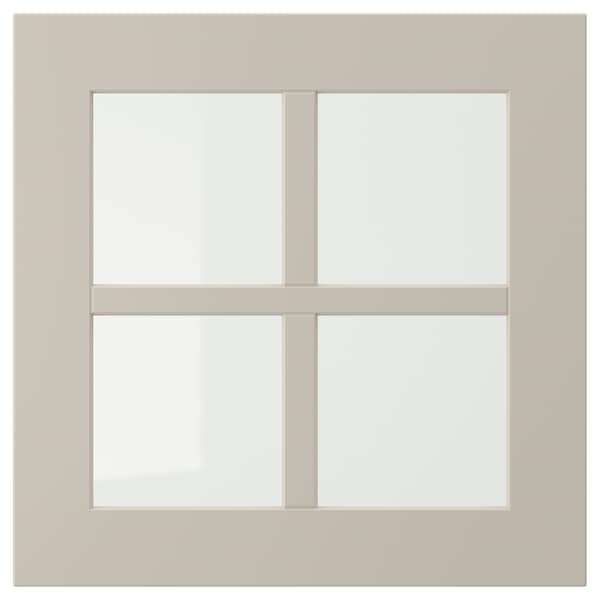 STENSUND glass door, beige, 40x40 cm