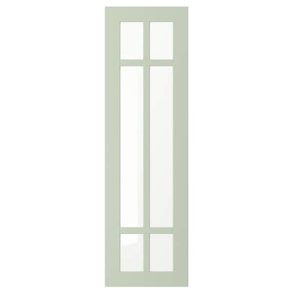 STENSUND glass door, light green, 30x100 cm