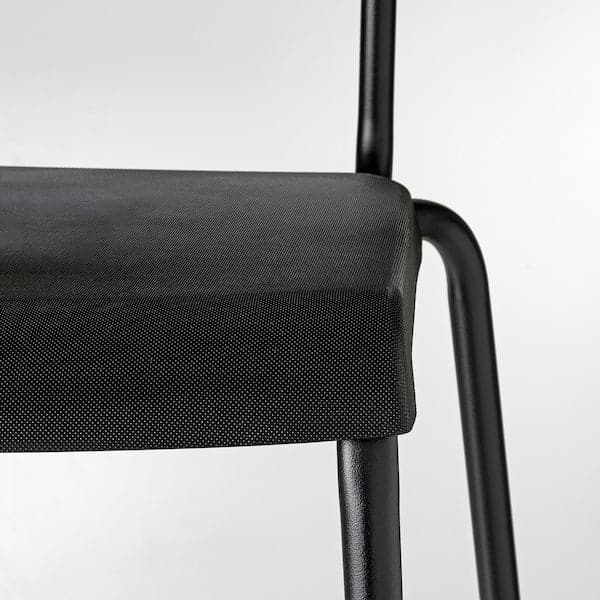 STIG - Bar stool with backrest, black/black, 63 cm - best price from Maltashopper.com 30498418