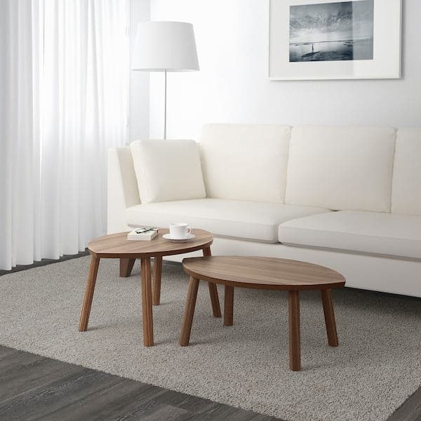 Ikea STOCKHOLM - Nest of tables, set of 2, walnut veneer