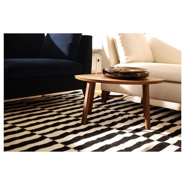 Ikea STOCKHOLM - Rug, flatwoven, handmade/striped black/off-white, 170x240 cm