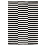 STOCKHOLM rug, flatwoven, handmade/striped black/off-white, 170x240 cm