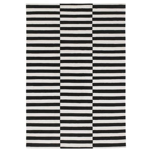 Ikea STOCKHOLM - Rug, flatwoven, handmade/striped black/off-white, 170x240 cm