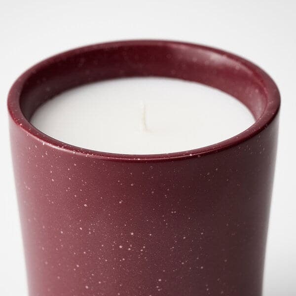 Ikea STÖRTSKÖN - Scented candle in ceramic jar, Berries/red, 50 hr