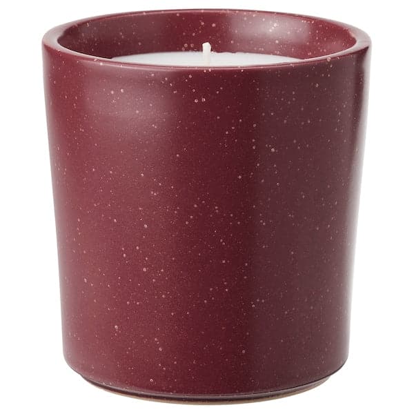 Ikea STÖRTSKÖN - Scented candle in ceramic jar, Berries/red, 50 hr