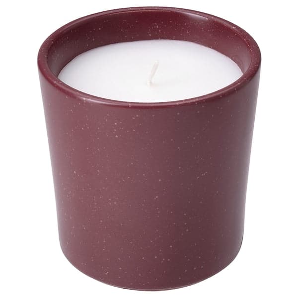 Ikea STÖRTSKÖN - Scented candle in ceramic jar, Berries/red, 50 hr