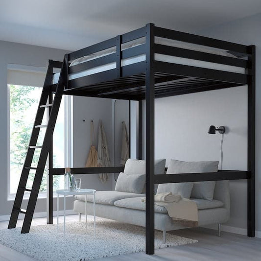 STORÅ Loft bed structure - black 140x200 cm , - best price from Maltashopper.com 00160866
