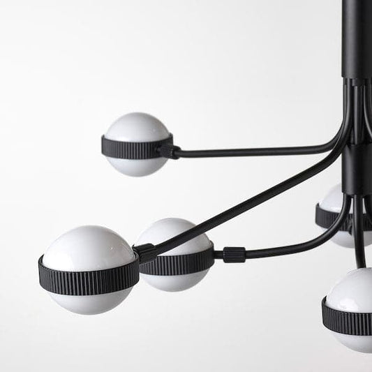 Ikea STORSLINGA - LED chandelier, 8-armed, black/white ,
