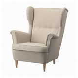 STRANDMON wing chair, Kelinge beige, 82x101x96 cm