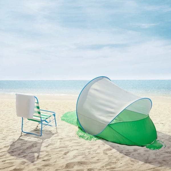 STRANDÖN - Pop-up sun/wind shelter, green/blue - best price from Maltashopper.com 30522772