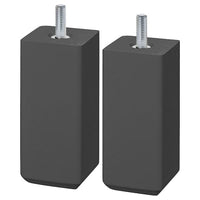 STUBBARP leg, dark grey, 44 mmx100 mmx44 mm cm, 2 pack