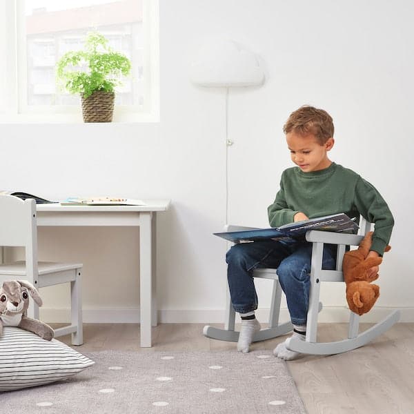 SUNDVIK - Children's table, grey, 76x50 cm - best price from Maltashopper.com 60494032