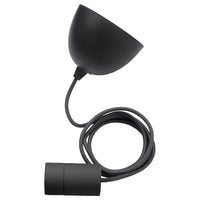 SUNNEBY cord set, black textile, 1.8 m