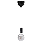 SUNNEBY / MOLNART pendant lamp, black/globe grey clear glass, 125 mm