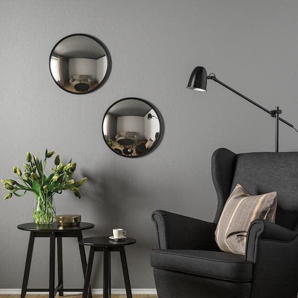 Ikea SVARTBJÖRK - Decorative convex mirror, black, 41 cm