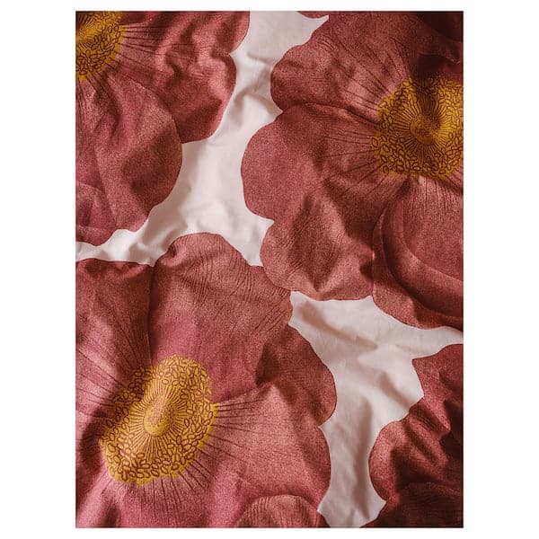 Ikea SVARTKLINT - Duvet cover and 2 pillowcases, light pink/dark pink, 240x220/50x80 cm