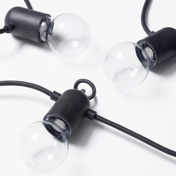 Ikea SVARTRÅ LED lighting 12 lights, black/outdoor ,