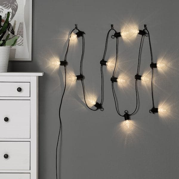 Ikea SVARTRÅ LED lighting 12 lights, black/outdoor ,