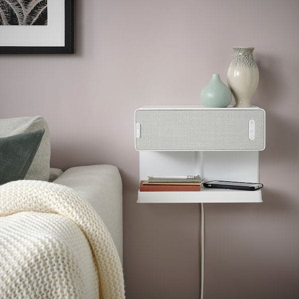 Ikea SYMFONISK - Shelf w wireless charger, white