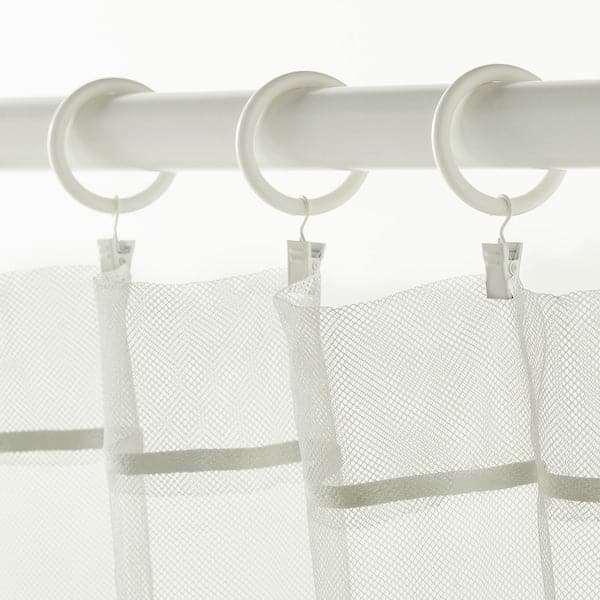 SYRLIG - Curtain ring with clip and hook, white, 38 mm - best price from Maltashopper.com 50217238