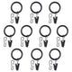SYRLIG curtain ring with clip and hook, black, 25 mm, 10 pack