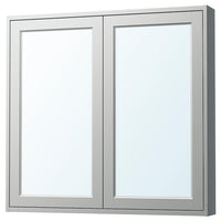 TÄNNFORSEN mirror cabinet with doors, light grey, 100x15x95 cm