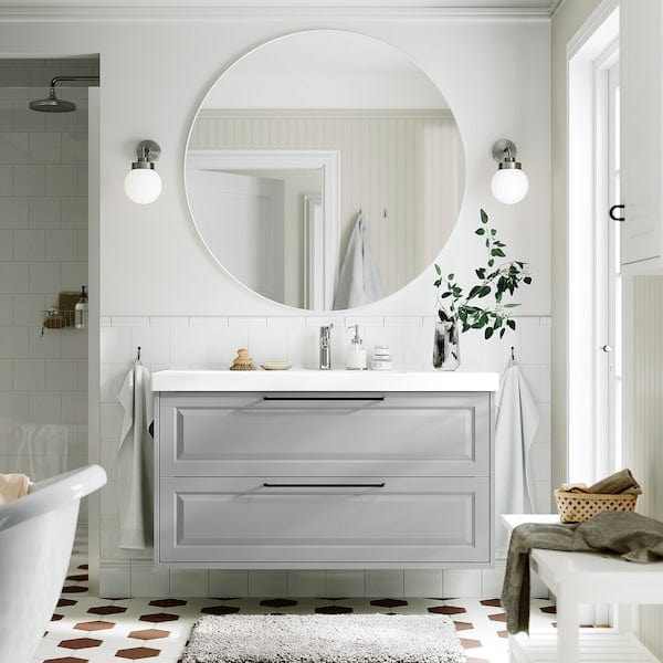 Ikea TÄNNFORSEN - Washbasin cabinet with drawers, light grey,120x48x63 cm