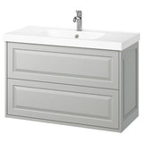 TÄNNFORSEN / ORRSJÖN wash-stnd w drawers/wash-basin/tap, light grey, 102x49x69 cm