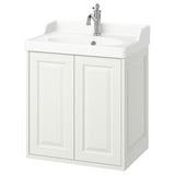TÄNNFORSEN / RUTSJÖN wash-stnd w doors/wash-basin/tap, white, 62x49x74 cm