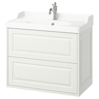 TÄNNFORSEN / RUTSJÖN wash-stnd w drawers/wash-basin/tap, white, 82x49x74 cm