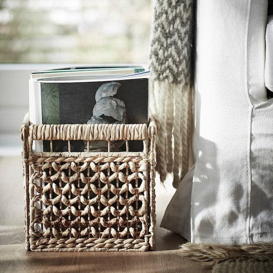 TÄTING - Basket, water hyacinth/natural, 35x25x25 cm - best price from Maltashopper.com 90516805
