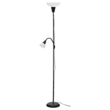 TÅGARP floor uplighter/reading lamp, black/white, 24 cm