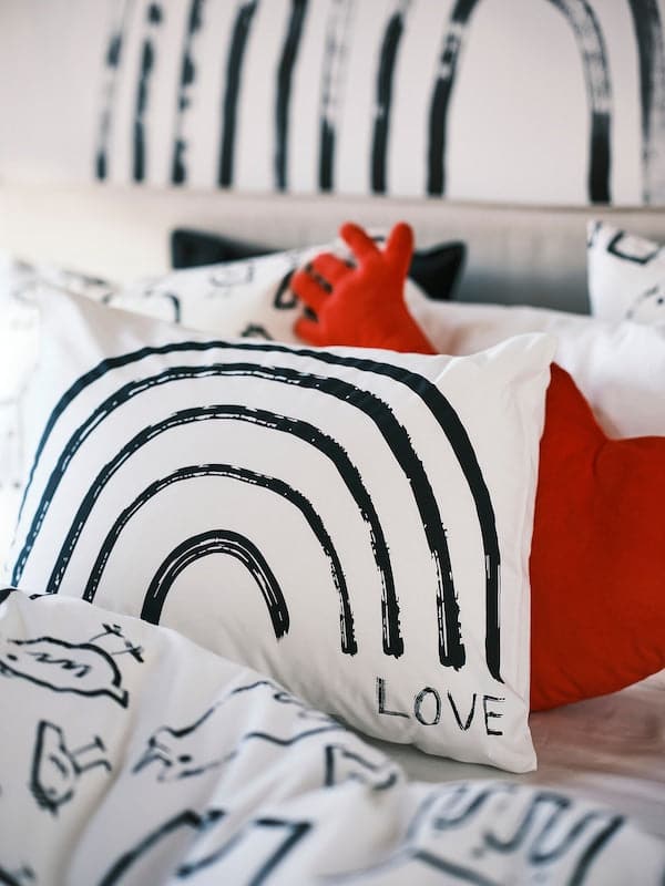 TAPETMAL - Pillowcase, white/rainbow, 50x80 cm - best price from Maltashopper.com 90526418