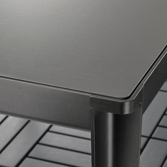 TEGELÖN - Garden table, dark grey/black, 140x86 cm - best price from Maltashopper.com 60510843