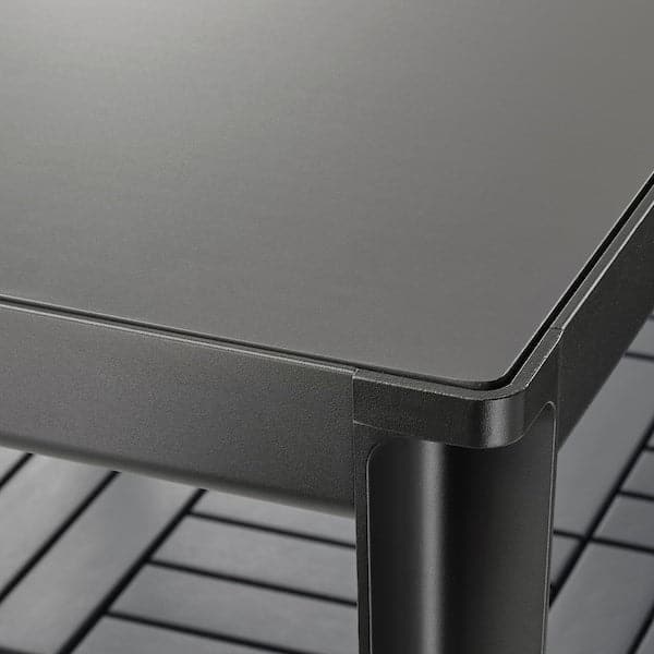 TEGELÖN - Garden table, dark grey/black, 140x86 cm - best price from Maltashopper.com 60510843