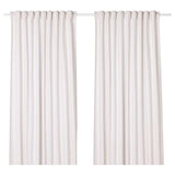 TIBAST curtains, 1 pair, beige/with heading tape, 145x300 cm